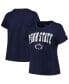 ფოტო #1 პროდუქტის Women's Navy Penn State Nittany Lions Plus Size Arch Over Logo Scoop Neck T-shirt