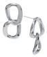 Фото #1 товара Sculptural Chain Link Double Drop Earrings, Created for Macy's