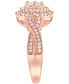 ფოტო #3 პროდუქტის Diamond Halo Cluster Engagement Ring (3/4 ct. t.w.) in 14k Rose Gold