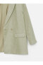 LCW Modest Düz Uzun Kollu Keten Kadın Blazer Ceket