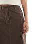 Vila Petite contrast stitch cargo skirt in brown