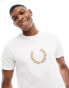 Fred Perry flocked laurel wreath t-shirt in white