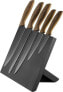 Фото #1 товара Набор кухонных ножей PLATINET 5 BLACK KNIVES SET с деревянными ручками и черной магнитной доской