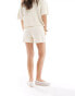 Pieces knitted short co-ord in cream