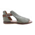 Miz Mooz Feat 279040 Womens Gray Leather Hook & Loop Strap Sandals Shoes