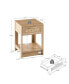 Фото #2 товара Rattan End Table With Drawer, Modern Nightstand, Side Table For Living Roon, Bedroom, Natural