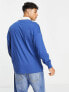 ASOS DESIGN oversized long sleeve polo t-shirt in navy with Lakewood print