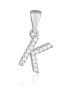 Silver pendant with zircons letter "K" SVLP0948XH2BI0K