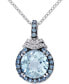 ფოტო #1 პროდუქტის Blue Topaz (4-3/4 ct. t.w.) & Diamond (1/20 ct. t.w.) 18" Pendant Necklace in Sterling Silver