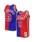 Men's Drazen Petrovic Blue, Red New Jersey Nets Hardwood Classics 1992-93 Split Swingman Jersey