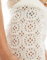 Фото #4 товара ASOS DESIGN knitted crochet shorts co-ord in cream