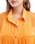 Фото #3 товара ASOS DESIGN chiffon smock mini shirt dress in tangerine