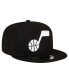 Фото #3 товара Men's Black Utah Jazz Team Color 9FIFTY Snapback Hat