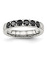 Stainless Steel Polished Black CZ 4mm Band Ring