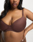 ASOS DESIGN Curve microfibre moulded t-shirt bra in brown US 38H - фото #8