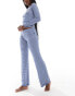 Cotton On sleep recovery roll waist pyjama bottoms in blue stripe set