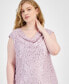 ფოტო #4 პროდუქტის Plus Size Sequined Lace Draped-Neck Gown