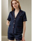 Фото #6 товара Women's 22 Momme Summer Short Silk Pajama Set for Women
