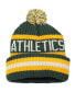 Фото #3 товара Men's Green Oakland Athletics Bering Cuffed Knit Hat with Pom