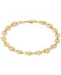 ფოტო #3 პროდუქტის Men's Polished Mariner Link Chain Bracelet in 10K Gold