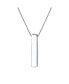Bling Jewelry message Initials Simple Geometric Minimalist Engravable 4 Sided Solid Cube Vertical Bar Pendant Necklace For Women For Teen .925 Sterling Silver