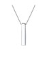 Message Initials Simple Geometric Minimalist Engravable 4 Sided Solid Cube Vertical Bar Pendant Necklace For Women For Teen .925 Sterling Silver