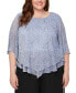 Фото #1 товара Plus Size Crinkle-Pleat V-Hem Blouse