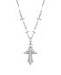 Фото #1 товара 2028 silver-Tone Crystal Accent Cross Pendant 16" Adjustable Necklace