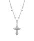 Фото #1 товара Silver-Tone Crystal Accent Cross Pendant 16" Adjustable Necklace