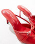 Фото #3 товара Public Desire Cassanova pointed strappy heeled mules with buckles in cherry red