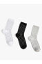 Kareli 3'lü Soket Çorap Seti Çok Renkli