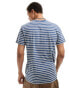 Фото #4 товара G-star slim fit t-shirt in white and blue horizontal stripes