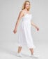 ფოტო #3 პროდუქტის Women's Cotton Corset Ruffled Sleeveless Midi Dress, Created for Macy's