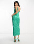 Фото #12 товара ASOS DESIGN cami embellished sequin seamed maxi dress in dark mint