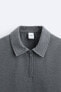 Quarter-zip seersucker polo shirt