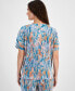 Women's Plissé Watercolor-Print Top, Created for Macy's