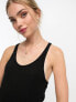 Фото #5 товара Miss Selfridge racer back tank midi dress in black