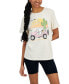 ფოტო #1 პროდუქტის Juniors' Snoopy Scenic Route Short-Sleeve T-Shirt