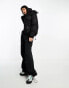 The Couture Club oversized cropped puffer jacket in black with tie hem Черный, XL - фото #2