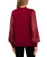 ფოტო #2 პროდუქტის Women's Sheer-Sequin-Sleeve Mock-Neck Cotton Sweater