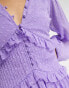 Фото #7 товара ASOS DESIGN Tall button through pintuck mini dobby dress in purple