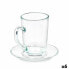 Фото #1 товара Чашка с тарелкой Прозрачный Cтекло 200 ml (6 штук) Vivalto