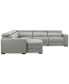 Фото #11 товара Nevio 124" 5-Pc. Leather Sectional with 1 Power Recliner, Headrests and Chaise, Created For Macy's