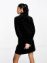 Фото #3 товара Miss Selfridge going out velvet blazer dress in black