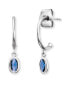 Silver semicircular earrings with blue zircons ERE-JOY-B-CR
