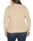 Фото #2 товара Black Label Plus Size Rhinestone Embellished Open-Front Cardigan Sweater