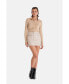 Women's Leather Skirts, Beige