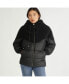 Фото #1 товара Women's Mixed Media Faux Down Puffer