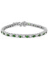 ფოტო #1 პროდუქტის EFFY® Emerald (2-5/8 ct. t.w.) & Diamond (2-1/6 ct. t.w.) Tennis Bracelet in 14k White Gold