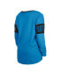 Фото #4 товара Women's Blue Carolina Panthers Lace-Up Notch Neck Long Sleeve T-shirt
